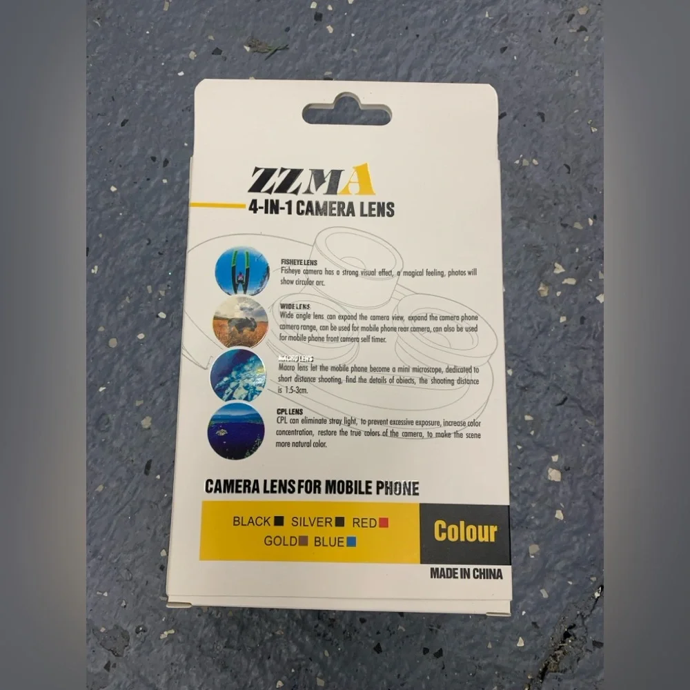 Ebay Exclusive Phone Grip & 4-in-1 Mobile Phone Camera Lens, ZM-018 -Red